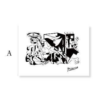 【国内配送・送料無料】ピカソPicasso×「ゲルニカ」モチーフ×モノクロ×キャンバスアート×アートポスター【1~3営業日で出荷】[f802]の画像