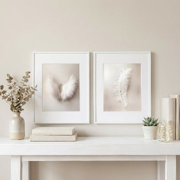 【国内配送・送料無料】羽根×翼×天使×wing×淡色×ニュアンスカラー×キャンバスアート×アートポスター【1~3営業日で出荷】[f809]の画像