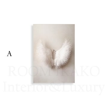 【国内配送・送料無料】羽根×翼×天使×wing×淡色×ニュアンスカラー×キャンバスアート×アートポスター【1~3営業日で出荷】[f809]の画像