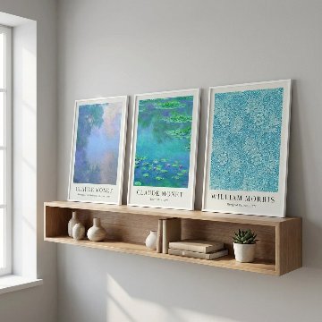 【国内配送・送料無料】モネ・ウィリアムモリス｜MONET WILLIAM MORRIS×睡蓮印象×キャンバスアート×アートポスター【1~3営業日で出荷】[f812]の画像