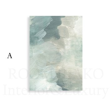 セージグリーンのニュアンス抽象キャンバスアート[f818]の画像