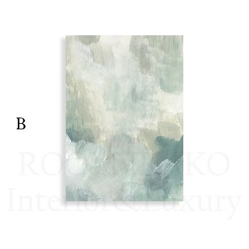 セージグリーンのニュアンス抽象キャンバスアート[f818]の画像