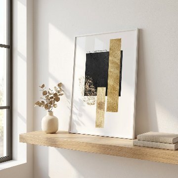 【国内配送・送料無料】「Golden」Seleneaアート×ブラックゴールド×上品キャンバスアート×アートポスター【1~3営業日で出荷】[f822]の画像