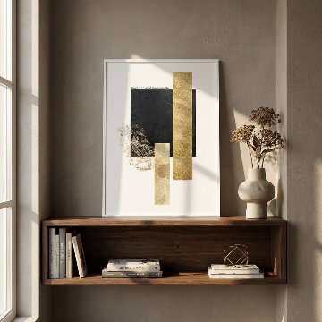 【国内配送・送料無料】「Golden」Seleneaアート×ブラックゴールド×上品キャンバスアート×アートポスター【1~3営業日で出荷】[f822]の画像