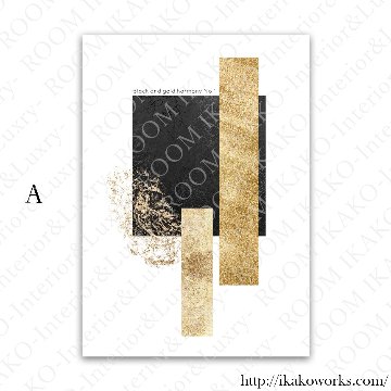 【国内配送・送料無料】「Golden」Seleneaアート×ブラックゴールド×上品キャンバスアート×アートポスター【1~3営業日で出荷】[f822]の画像