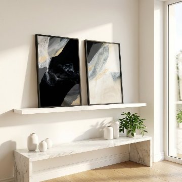 【国内配送・送料無料】ブラック＆ホワイト×モダン抽象×ホテルライク×キャンバスアート×アートポスター【1~3営業日で出荷】[f824]の画像