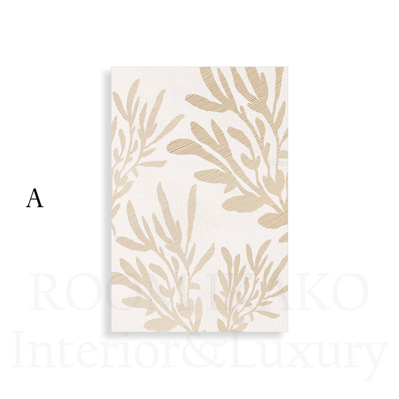 【国内配送・送料無料】観葉植物×ベージュ×葉・リーフ×ナチュラル×キャンバスアート×アートポスター【1~3営業日で出荷】[f825]の画像