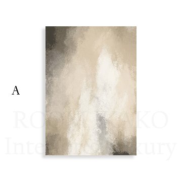 【国内配送・送料無料】ゆらぎ×抽象×黒×ベージュキャンバスアート×アートポスター【1~3営業日で出荷】[f826]の画像