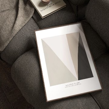 【国内配送・送料無料】モダンアート×ベージュブラック×キャンバスアート×アートポスター【1~3営業日で出荷】[f827]の画像