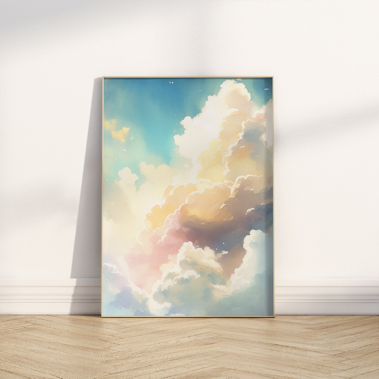 パステルカラーの幻想的な雲と空のアート｜キャンバスアート[f831]の画像
