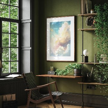 パステルカラーの幻想的な雲と空のアート｜キャンバスアート[f831]の画像