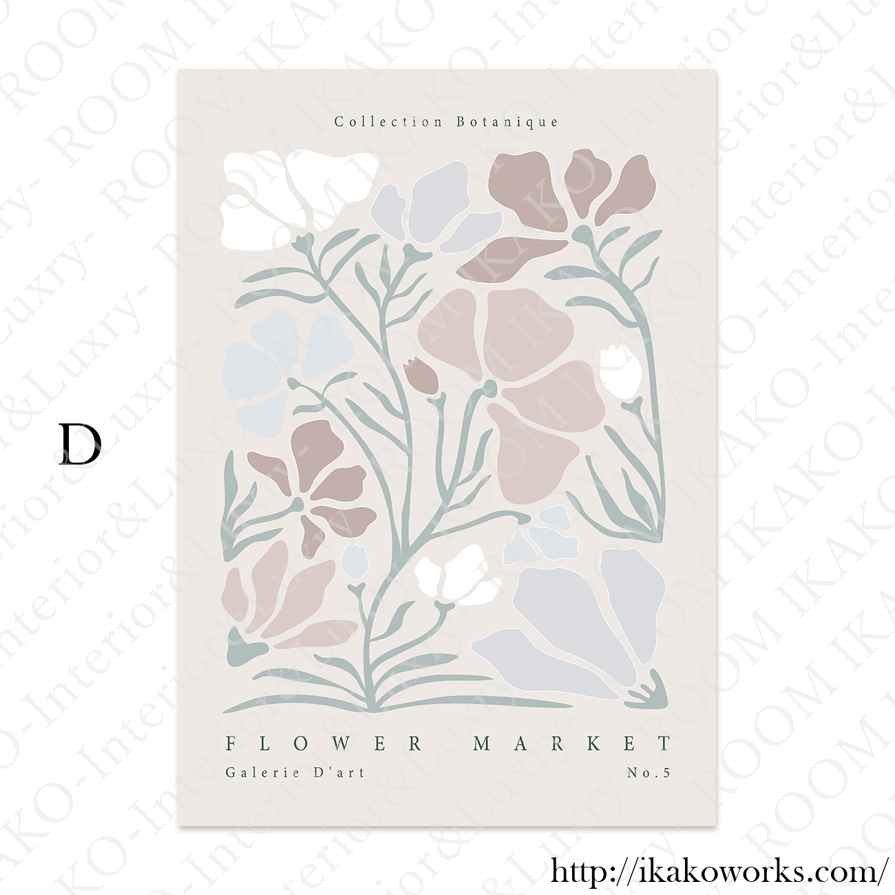 【国内配送・送料無料】ベビーピンク・ピンクブラウン×フラワーマーケット×キャンバスアート×アートポスター【1~3営業日で出荷】[f836]の画像