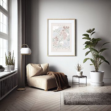 【国内配送・送料無料】ベビーピンク・ピンクブラウン×フラワーマーケット×キャンバスアート×アートポスター【1~3営業日で出荷】[f836]の画像