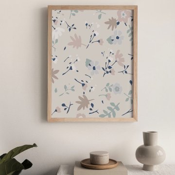 【国内配送・送料無料】ベビーピンク・ピンクブラウン×フラワーマーケット×キャンバスアート×アートポスター【1~3営業日で出荷】[f836]の画像