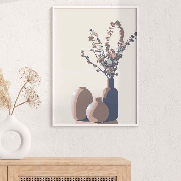 【国内配送・送料無料】ベビーピンク・ピンクブラウン×フラワーマーケット×キャンバスアート×アートポスター【1~3営業日で出荷】[f836]の画像