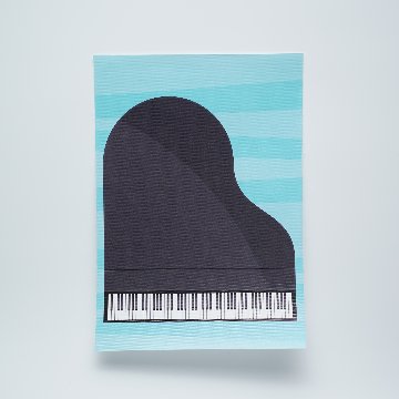 音楽・ピアノイラストキャンバスアート/A4サイズ 【国内配送・送料無料