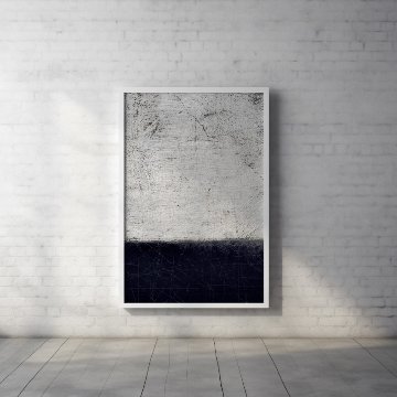 ブラック×グレーのコンクリートブロックアート｜キャンバスアート[f841]の画像