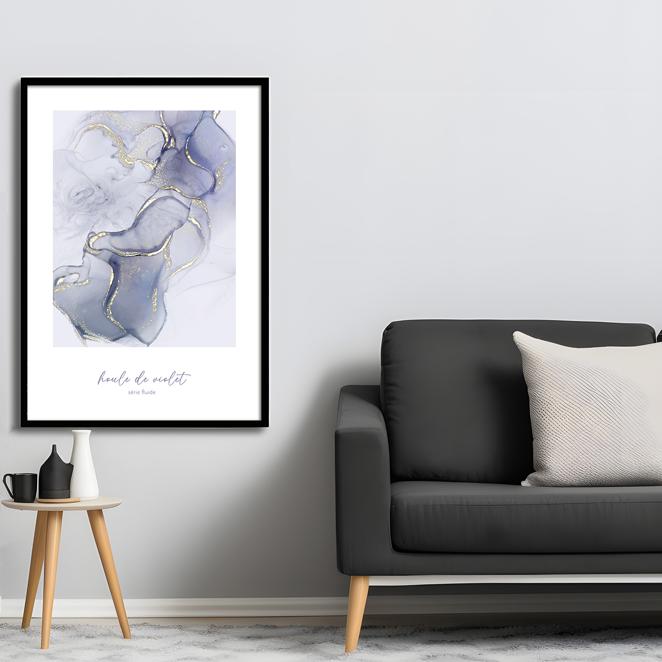 国内配送・送料無料】アルコールインク×紫・パープル抽象デザイン