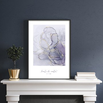 【国内配送・送料無料】アルコールインク×紫・パープル抽象デザイン×キャンバスアート×アートポスター【1~3営業日で出荷】[f842]の画像