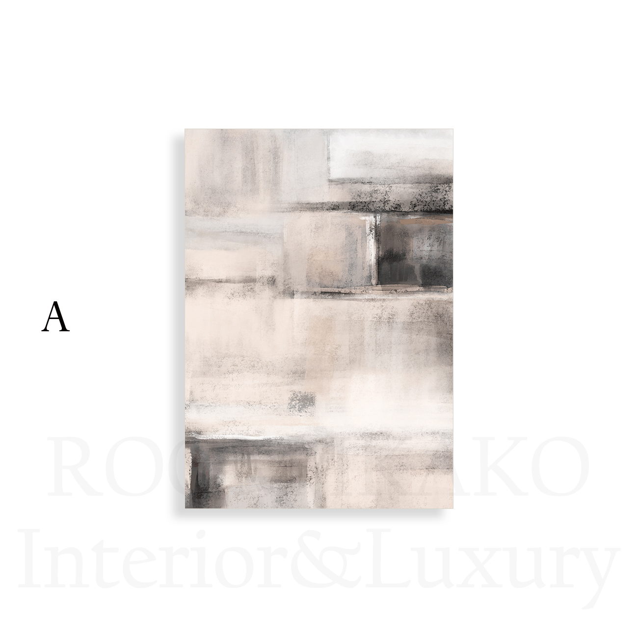 【国内配送・送料無料】ピンク抽象×ベージュブラック・デザイン×キャンバスアート×アートポスター【1~3営業日で出荷】[f843]の画像