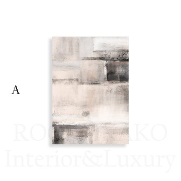 【国内配送・送料無料】ピンク抽象×ベージュブラック・デザイン×キャンバスアート×アートポスター【1~3営業日で出荷】[f843]の画像