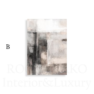 【国内配送・送料無料】ピンク抽象×ベージュブラック・デザイン×キャンバスアート×アートポスター【1~3営業日で出荷】[f843]の画像