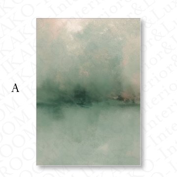 セージグリーンの水彩レイヤーアート｜キャンバスアート[f845]の画像