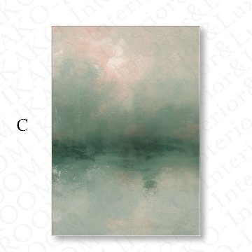 セージグリーンの水彩レイヤーアート｜キャンバスアート[f845]の画像