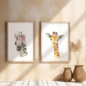 【国内配送・送料無料】フラワーアニマル×花と動物×キャンバスアート×アートポスター【1~3営業日で出荷】[f851]の画像