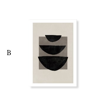 【国内配送・送料無料】ベージュブラウン・ブラック抽象アート×インク×余白×キャンバスアート×アートポスター【1~3営業日で出荷】[f854]の画像