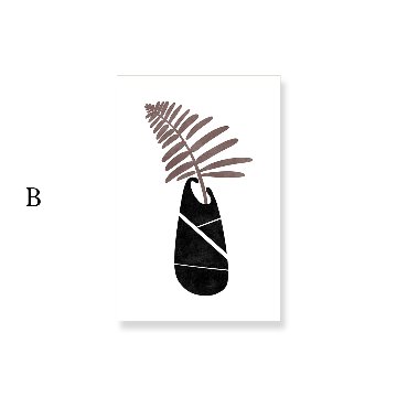 【国内配送・送料無料】花瓶×植物シルエットイラスト×ブラックブラウン×キャンバスアート×アートポスター【1~3営業日で出荷】[f855]の画像