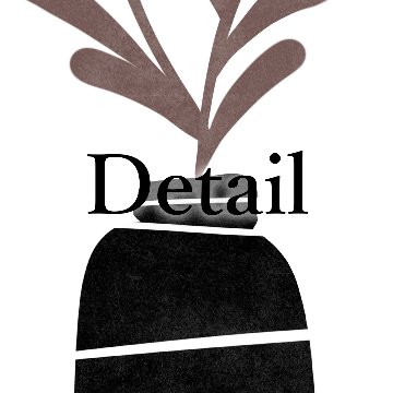 【国内配送・送料無料】花瓶×植物シルエットイラスト×ブラックブラウン×キャンバスアート×アートポスター【1~3営業日で出荷】[f855]の画像