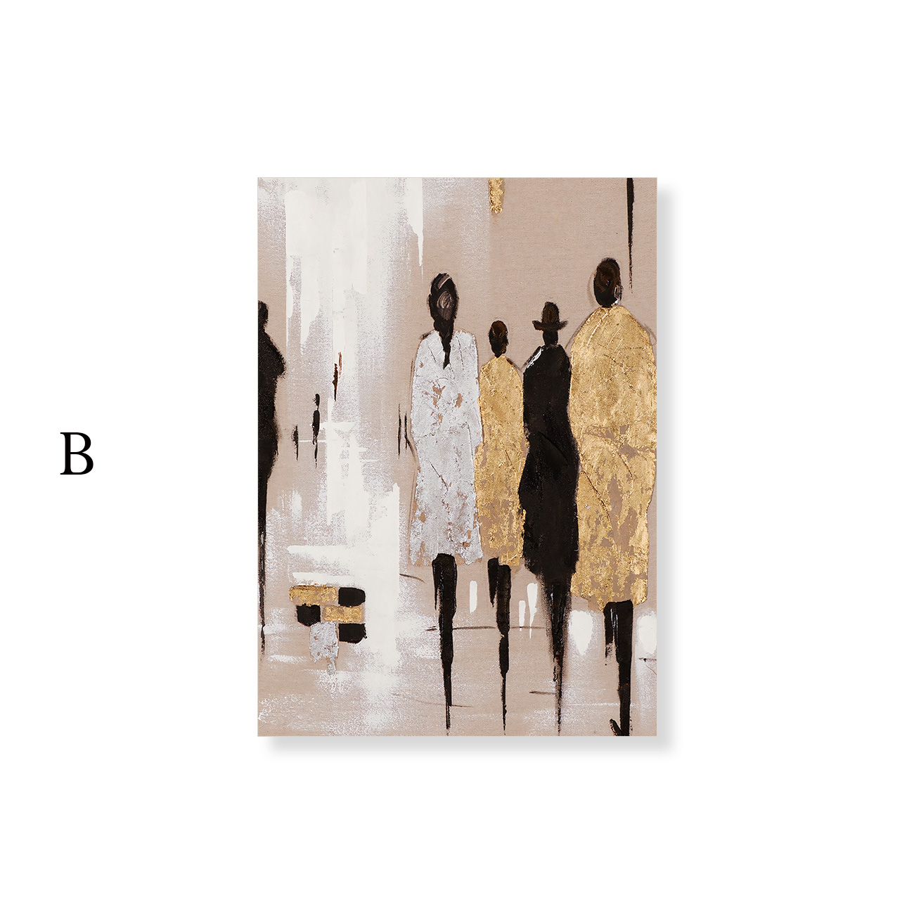 【国内配送・送料無料】抽象画×街並み×イギリスストリートアート×人影×シルエットイラスト×キャンバスアート×アートポスター【1~3営業日で出荷】[f856]の画像