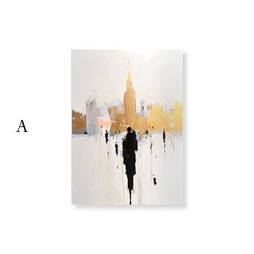 【国内配送・送料無料】抽象画×街並み×イギリスストリートアート×人影×シルエットイラスト×キャンバスアート×アートポスター【1~3営業日で出荷】[f856]の画像