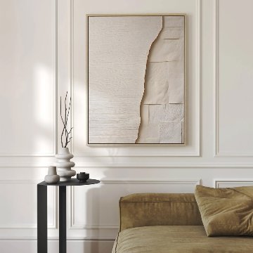 【国内配送・送料無料】ペーパーアート×ホワイトベージュ×キャンバスアート×アートポスター【1~3営業日で出荷】[f861]の画像