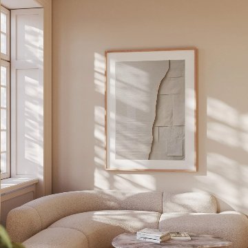 【国内配送・送料無料】ペーパーアート×ホワイトベージュ×キャンバスアート×アートポスター【1~3営業日で出荷】[f861]の画像