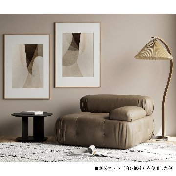 ブラウン×ベージュのオーガニック曲線アート｜キャンバスアート[f862]の画像