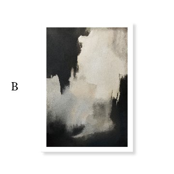 ブラック×グレーのアトモスフェリック抽象キャンバスアート[f864]の画像