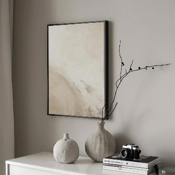 【国内配送・送料無料】ホワイトベージュ×抽象画×油彩×ジャパンディ×キャンバスアート×アートポスター【1~3営業日で出荷】[f867]の画像