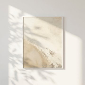 【国内配送・送料無料】ホワイトベージュ×抽象画×油彩×ジャパンディ×キャンバスアート×アートポスター【1~3営業日で出荷】[f867]の画像
