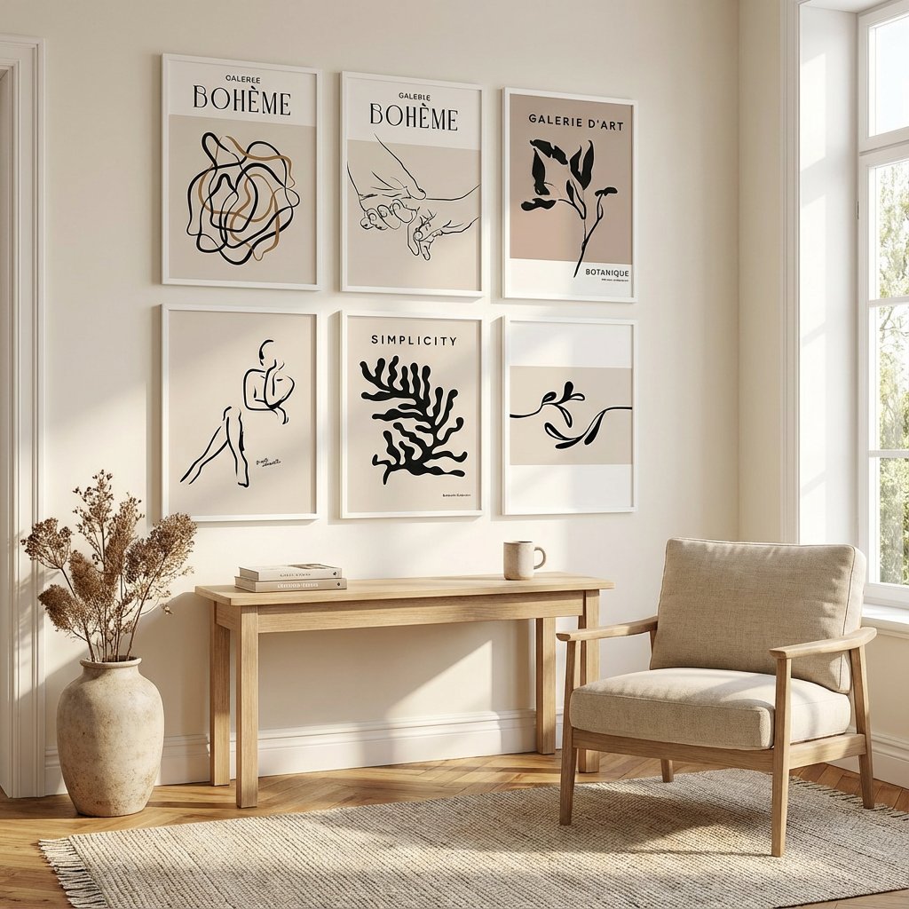 【国内配送・送料無料】［BOTANIQUE：A］抽象・ベージュブラウンデザイン×キャンバスアート×アートポスター【1~3営業日で出荷】[f869]の画像