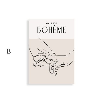 ［BOTANIQUE：A］ベージュ×ブラックのボヘミアン抽象ラインアート｜キャンバスアート[f869]の画像