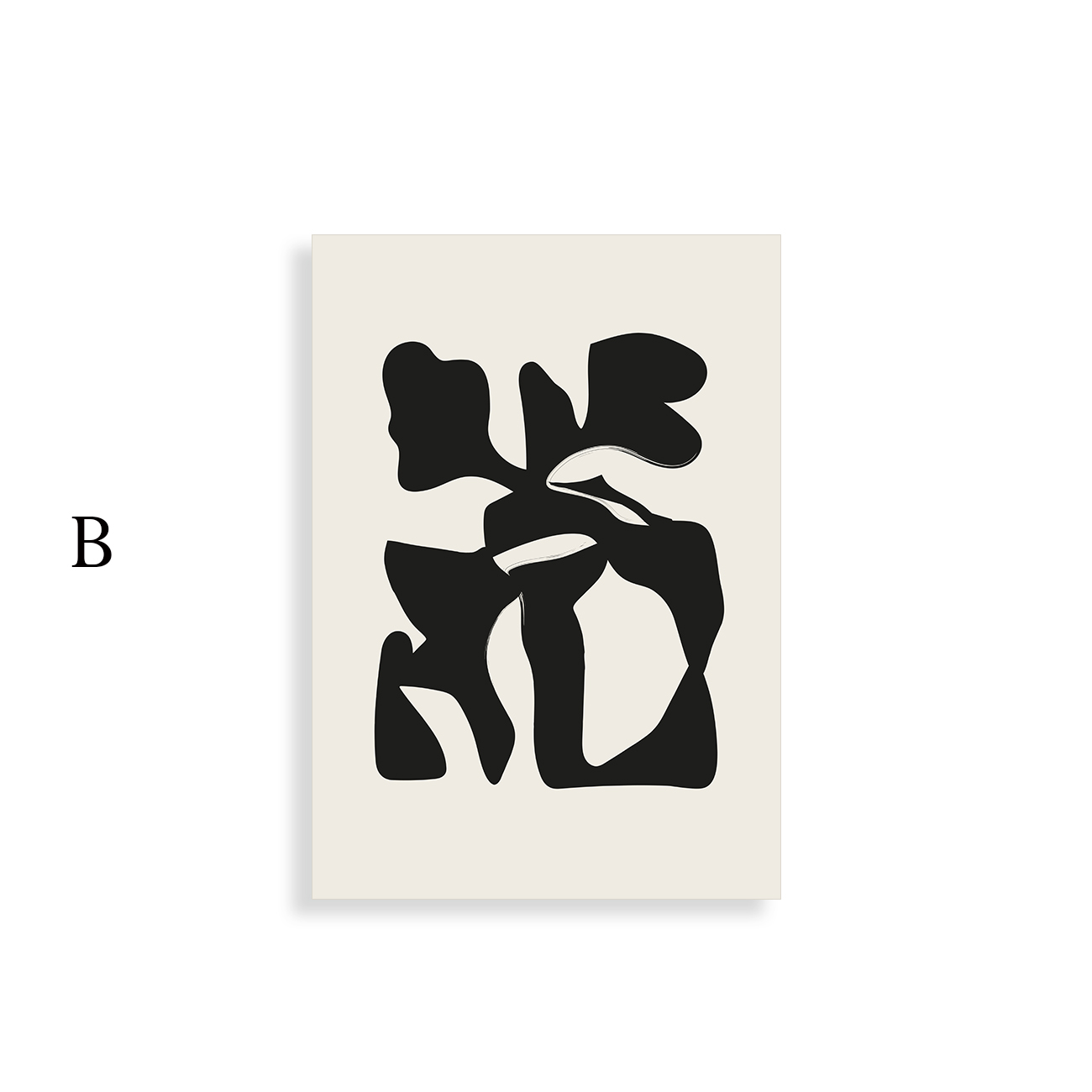 ［BOTANIQUE：B］ベージュの花と人物ライン抽象キャンバスアート[f870]の画像