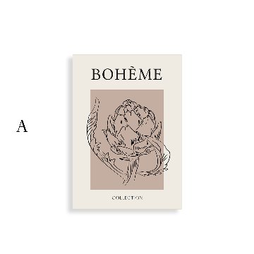 ［BOTANIQUE：B］ベージュの花と人物ライン抽象キャンバスアート[f870]の画像