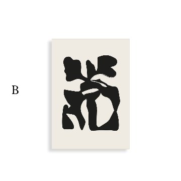 ［BOTANIQUE：B］ベージュの花と人物ライン抽象キャンバスアート[f870]の画像