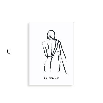 ［BOTANIQUE：B］ベージュの花と人物ライン抽象キャンバスアート[f870]の画像