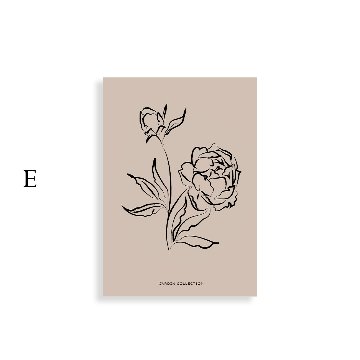 ［BOTANIQUE：B］ベージュの花と人物ライン抽象キャンバスアート[f870]の画像