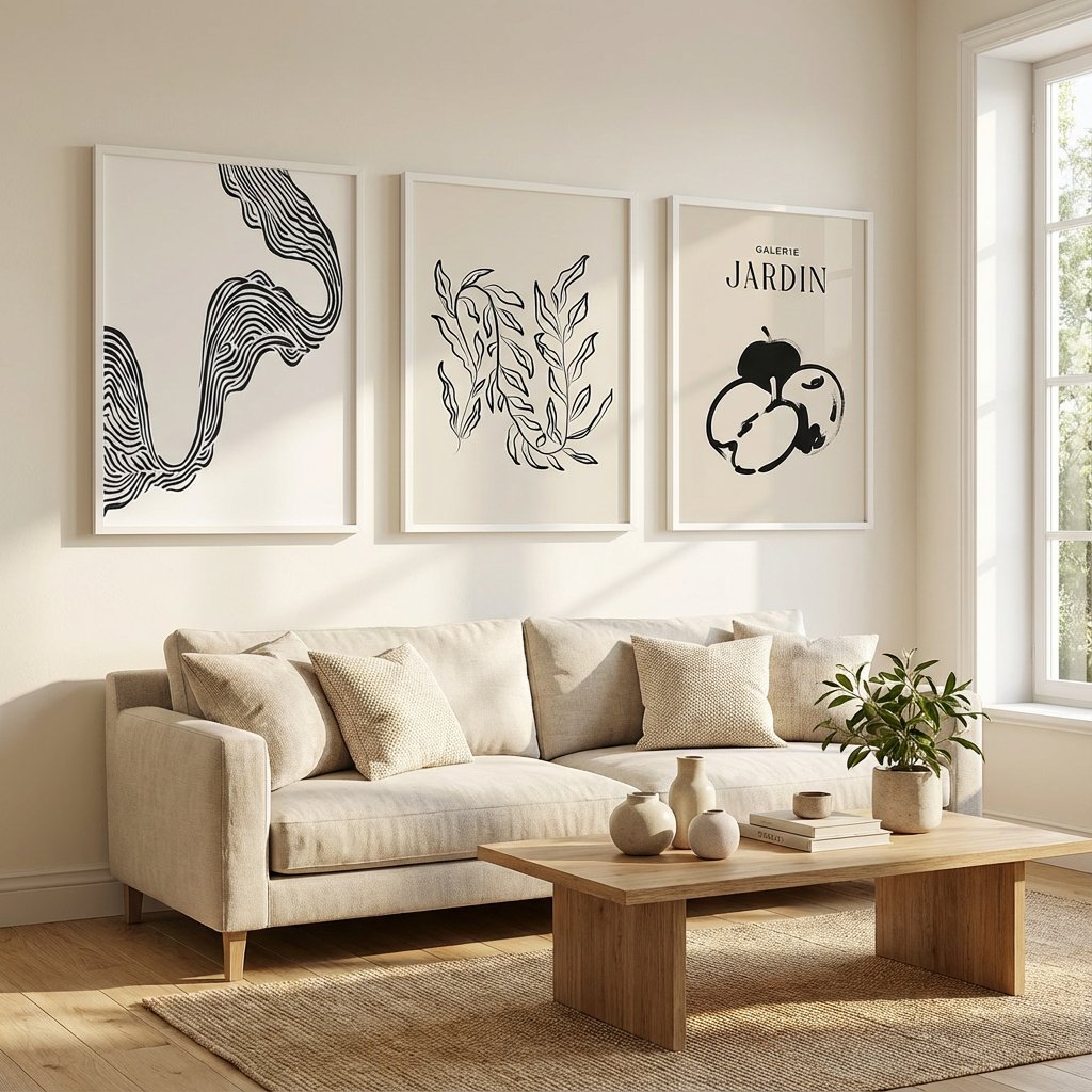 【国内配送・送料無料】［BOTANIQUE：C］抽象・ベージュブラウンデザイン×キャンバスアート×アートポスター【1~3営業日で出荷】[f871]の画像