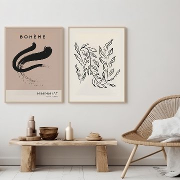 【国内配送・送料無料】［BOTANIQUE：C］抽象・ベージュブラウンデザイン×キャンバスアート×アートポスター【1~3営業日で出荷】[f871]の画像