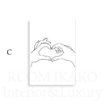 【国内配送・送料無料】ラインアート×手×ハンド×つながり×モノトーン×キャンバスアート×アートポスター【1~3営業日で出荷】[f550]の画像